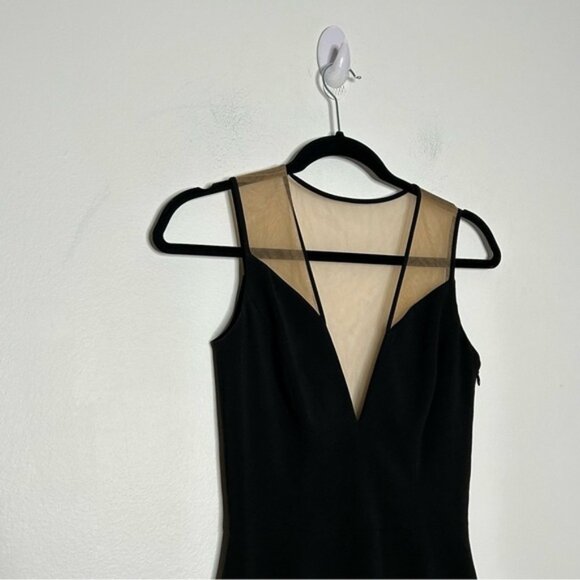 Dress The Population Black Sheer Nude Panel Bodycon Dress - Picture 5 of 12